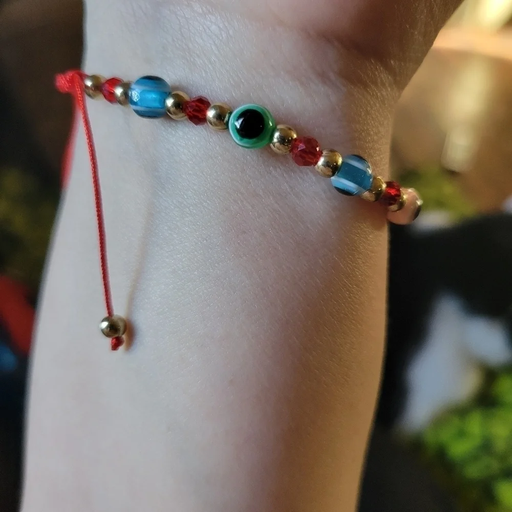 Adjustable Evil Eye Handmade Bracelet - Picture 6 of 9